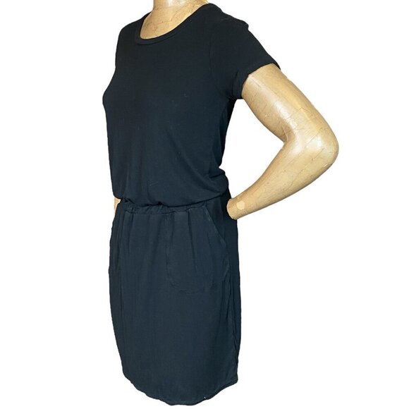 32 DEGREES Cool Women's Short Sleeve Comfy Elastic Waist Lux Dress S Black #350A - Picture 5 of 9